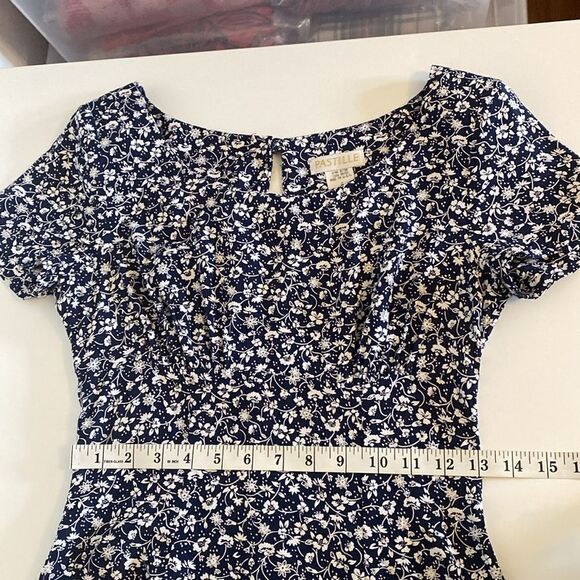 Vintage Late 80's early 90's Ditsy Floral Mini Skater Dress Size 2 - Picture 10 of 13